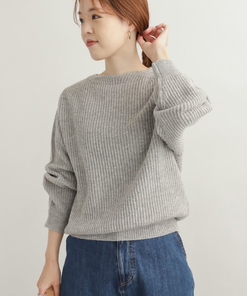 URBAN RESEARCH DOORS(アーバンリサーチドアーズ)の「モンゴリアンウール畦ニットプルオーバー(ニット/セーター・レディース・アイボリー/グレー/ブルー・MEDIUM)」の17枚目の写真
