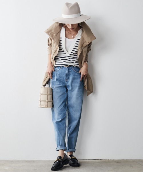 CHIC STYLE（シックスタイル）の「＜大きいサイズ＞綿100％スキッパーボーダーカットソープルオーバー シックスタイル（Tシャツ/カットソー・レディース・ブラック系/ネイビー系・L/LL/3L/5L/4L）」の16枚目の写真