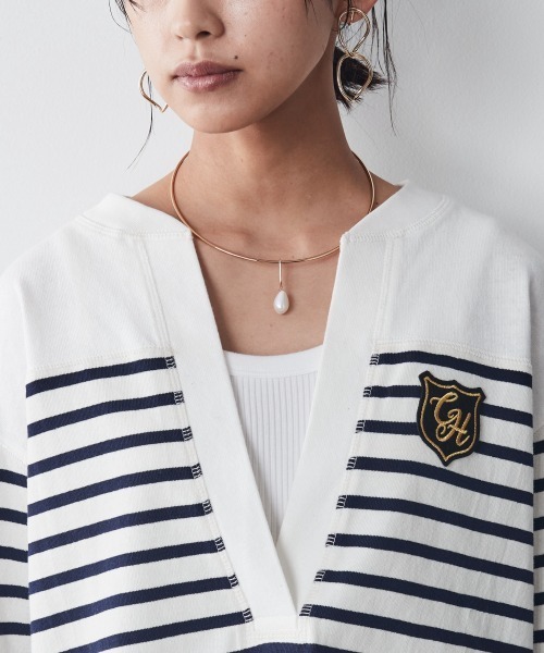 CHIC STYLE（シックスタイル）の「＜大きいサイズ＞綿100％スキッパーボーダーカットソープルオーバー シックスタイル（Tシャツ/カットソー・レディース・ブラック系/ネイビー系・L/LL/3L/5L/4L）」の20枚目の写真