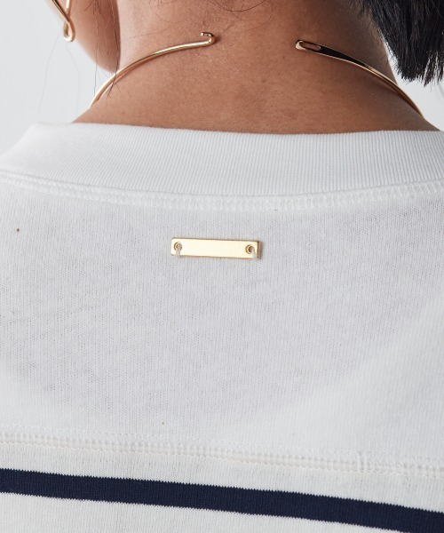 CHIC STYLE（シックスタイル）の「＜大きいサイズ＞綿100％スキッパーボーダーカットソープルオーバー シックスタイル（Tシャツ/カットソー・レディース・ブラック系/ネイビー系・L/LL/3L/5L/4L）」の22枚目の写真