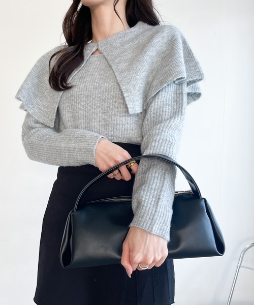 Heather(ヘザー)の「ソフトPUハンドルBAG 186768(ハンドバッグ・レディース・ブラック/イエロー/アイボリー・ONE SIZE)」の4枚目の写真