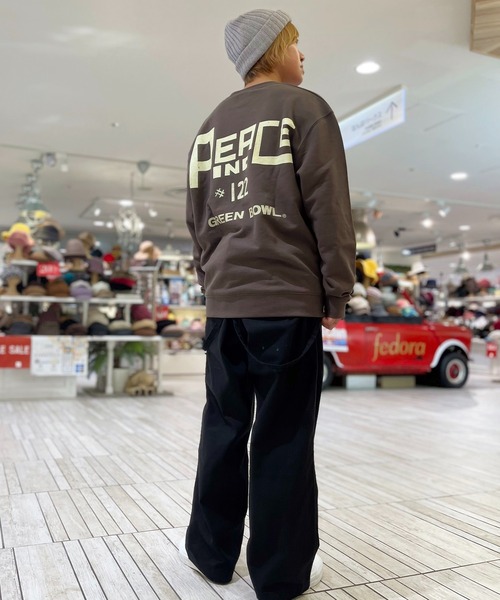 GREEN BOWL（グリーンボウル）の「グリーンボウル GREEN BOWL Crew Neck Sweat(PEACE FIELD柄)（スウェット・メンズ・ネイビー/チャコールグレー・M）」の7枚目の写真