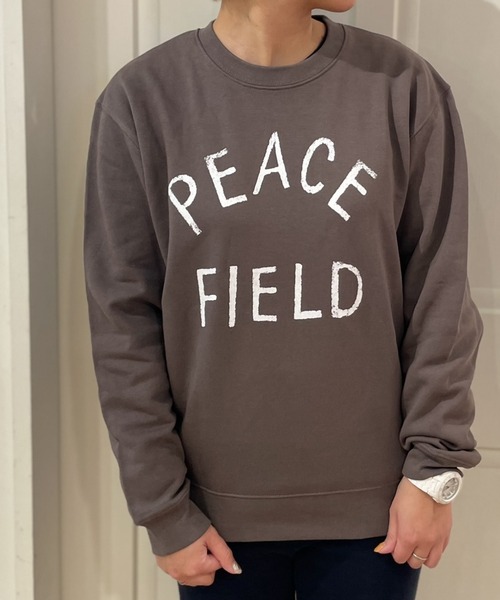 GREEN BOWL（グリーンボウル）の「グリーンボウル GREEN BOWL Crew Neck Sweat(PEACE FIELD柄)（スウェット・メンズ・ネイビー/チャコールグレー・M）」の5枚目の写真