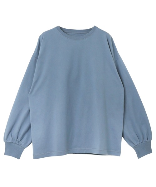 andme（アンドミー）の「【新色追加】無地ボーダーボリューム袖コットン長袖Tシャツ（Tシャツ/カットソー・レディース・チャコールグレー/ブラック/ベージュ/オフホワイト/ブルー/オートミール/スミクロ/ブラウン/ホワイト×ブラック/ベージュ系その他/ブルー系その他/ライトピンク/キナリ/ネイビー・M/L）」の18枚目の写真