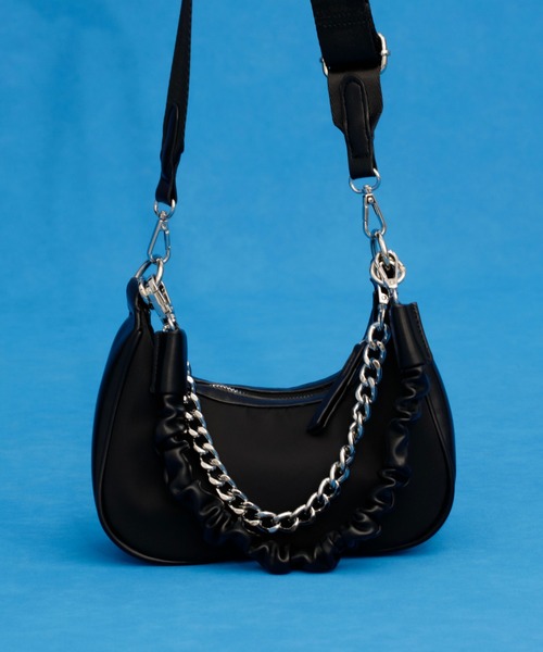 UNITED TOKYO（ユナイテッドトウキョウ）の「カスタムフリーハーフムーンバッグ(3ベルト付)（ショルダーバッグ・レディース・ブラック/ホワイト・FREE）」の10枚目の写真