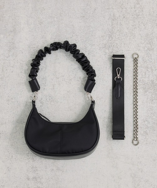 UNITED TOKYO（ユナイテッドトウキョウ）の「カスタムフリーハーフムーンバッグ(3ベルト付)（ショルダーバッグ・レディース・ブラック/ホワイト・FREE）」の6枚目の写真