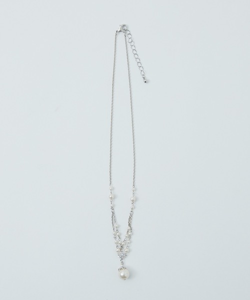 パールチャーム付きチェーンネックレス（ネックレス）｜niana