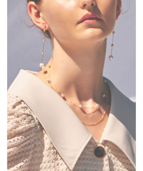 RESEXXY（リゼクシー）の「淡水パールコンビ2連ネックレス（ネックレス・レディース・ゴールド/シルバー・FREE）」の2枚目の写真
