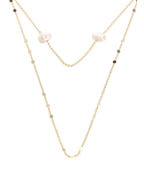 RESEXXY（リゼクシー）の「淡水パールコンビ2連ネックレス（ネックレス・レディース・ゴールド/シルバー・FREE）」の4枚目の写真