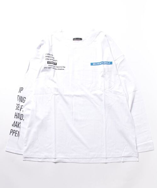 STYLEBLOCK(スタイルブロック)の「ビッグシルエットプリントロングTシャツ(Tシャツ/カットソー・メンズ・ネイビー/ホワイト/グリーン/パープル/ブラック/ブラック系その他/ベージュ/ホワイト系その他2/ホワイト系その他・L/M/LL)」の22枚目の写真