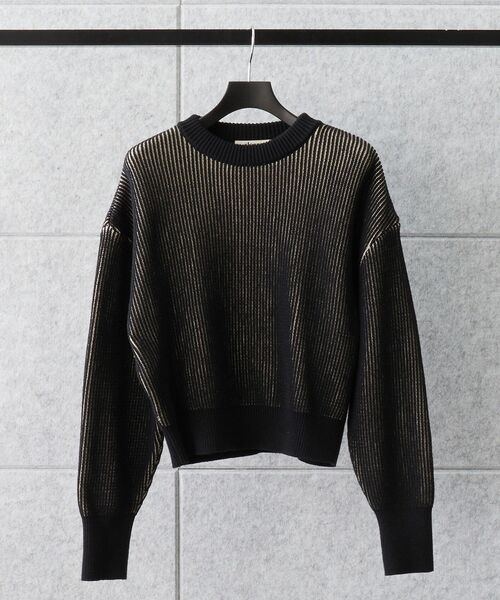 cloenc(クロエンス)の「◆ショート丈ストライプニット(ニット/セーター・レディース・ブラック系4/ライトグレー系4・00)」の6枚目の写真