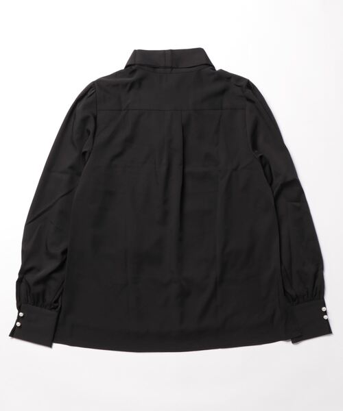 KOBE LETTUCE（コウベレタス）の「[ トールレタス ] ボウタイリボンSETパールボタンブラウス（シャツ/ブラウス・レディース・ネイビー/ブラック/アイボリー/ライラック・TL）」の15枚目の写真