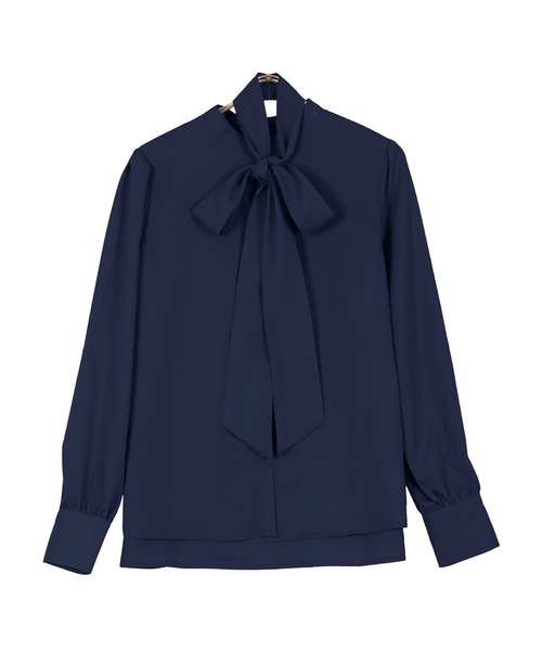 KOBE LETTUCE（コウベレタス）の「[ トールレタス ] ボウタイリボンSETパールボタンブラウス（シャツ/ブラウス・レディース・ネイビー/ブラック/アイボリー/ライラック・TL）」の3枚目の写真