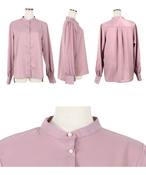 KOBE LETTUCE（コウベレタス）の「[ トールレタス ] ボウタイリボンSETパールボタンブラウス（シャツ/ブラウス・レディース・ネイビー/ブラック/アイボリー/ライラック・TL）」の5枚目の写真