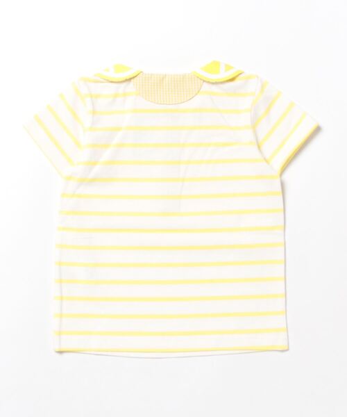 baby cheer(ベイビーチアー)の「シトラス衿ボーダーTシャツ(Tシャツ/カットソー・キッズ・ブルー/レモンイエロー・110cm/120cm/80cm/100cm/90cm)」の4枚目の写真