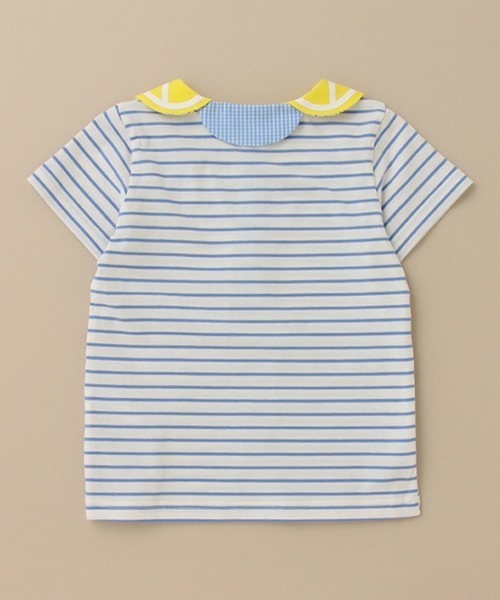 baby cheer(ベイビーチアー)の「シトラス衿ボーダーTシャツ(Tシャツ/カットソー・キッズ・ブルー/レモンイエロー・110cm/120cm/80cm/100cm/90cm)」の10枚目の写真