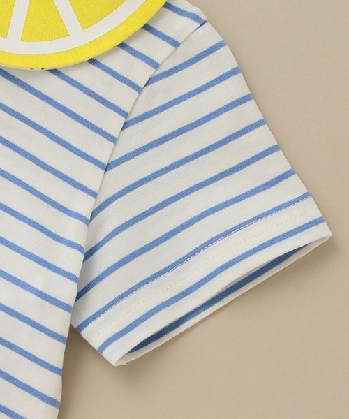 baby cheer(ベイビーチアー)の「シトラス衿ボーダーTシャツ(Tシャツ/カットソー・キッズ・ブルー/レモンイエロー・110cm/120cm/80cm/100cm/90cm)」の13枚目の写真