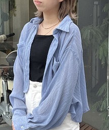 シワ加工シア―シャツ