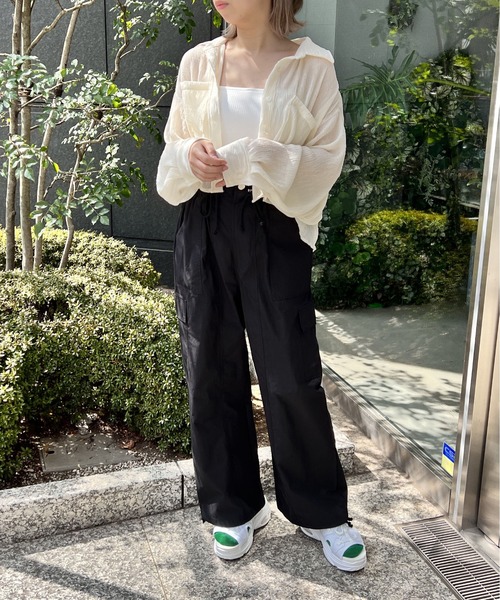 one way（ワンウェイ）の「シワ加工シア―シャツ（シャツ/ブラウス・レディース・ホワイト/ライトブルー/ライトグレー・FREE）」の19枚目の写真