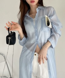シアー ロングシャツ