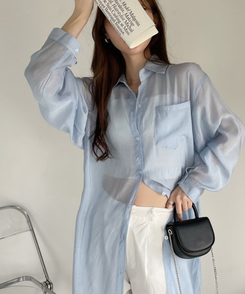 Eclat one（エクラワン）の「シアー ロングシャツ（シャツ