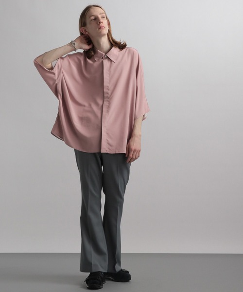 HARE（ハレ）の「ドルマンBIGシャツSS(HARE)（シャツ/ブラウス・メンズ・ピンク/ブラウン/ホワイト/ブラック・SMALL/MEDIUM）」の7枚目の写真