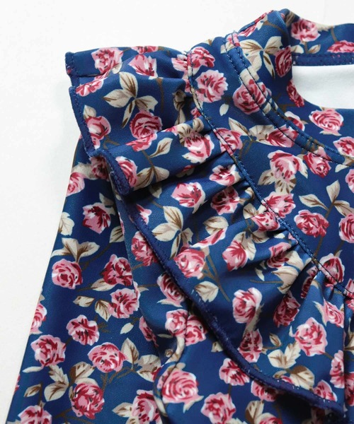 OSYAREVO（オシャレボ）の「キッズ フラワー柄 ロングスリーブ フリル 水着 セットアップ（水着・キッズ・ネイビー・90/100/110/120/130）」の15枚目の写真