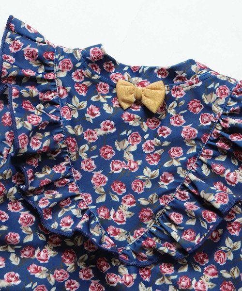 OSYAREVO（オシャレボ）の「キッズ フラワー柄 ロングスリーブ フリル 水着 セットアップ（水着・キッズ・ネイビー・90/100/110/120/130）」の16枚目の写真