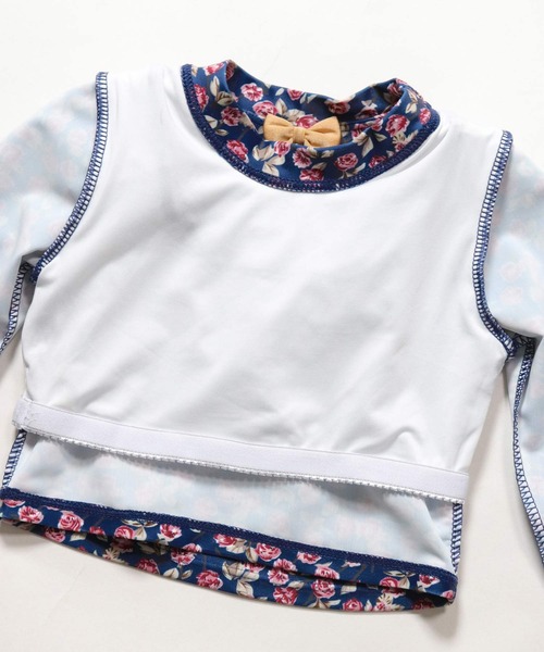 OSYAREVO（オシャレボ）の「キッズ フラワー柄 ロングスリーブ フリル 水着 セットアップ（水着・キッズ・ネイビー・90/100/110/120/130）」の19枚目の写真