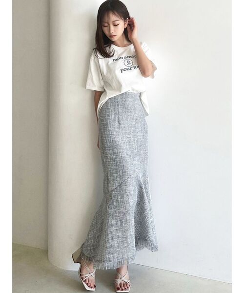 RESEXXY（リゼクシー）の「ツイードマーメイドスカート（スカート・レディース・ブラック/ブルー/ベージュ・FREE）」の6枚目の写真