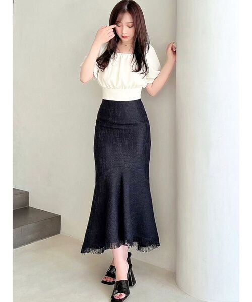 RESEXXY（リゼクシー）の「ツイードマーメイドスカート（スカート・レディース・ブラック/ブルー/ベージュ・FREE）」の10枚目の写真