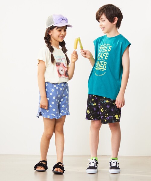 SHOO・LA・RUE(シューラルー)の「◆【110-140cm/吸水速乾】アソート裏毛ハーフパンツ(その他パンツ・キッズ・ブルー/ブラック系/アイボリー系1/パープル系4/ブラック系3/ネイビー系/黄緑系・14/13/11/12)」の22枚目の写真