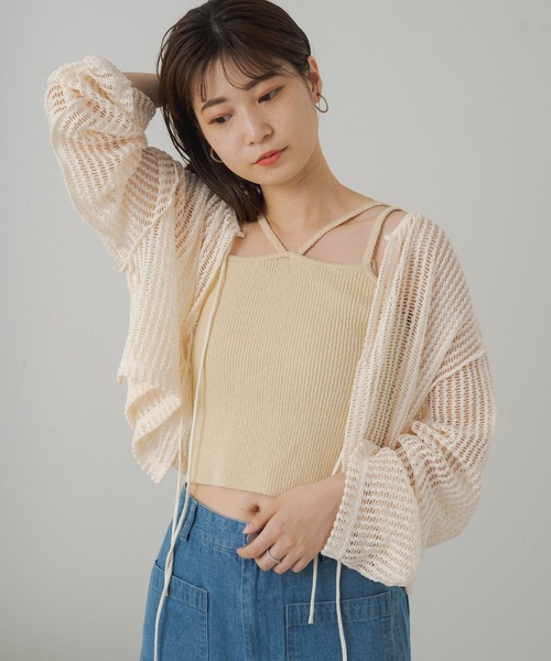 Kastane(カスタネ)の「【サイズ展開あり】カップ付ニットキャミ(キャミソール・レディース・ミント/ブラック/オレンジ/アイボリー・M/XS)」の5枚目の写真