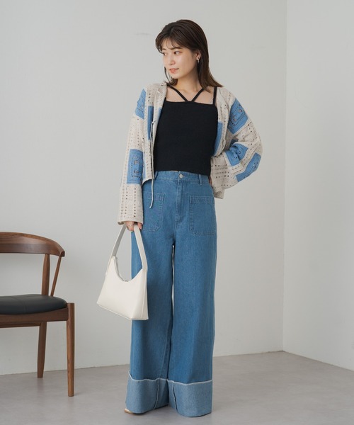 Kastane(カスタネ)の「【サイズ展開あり】カップ付ニットキャミ(キャミソール・レディース・ミント/ブラック/オレンジ/アイボリー・M/XS)」の9枚目の写真