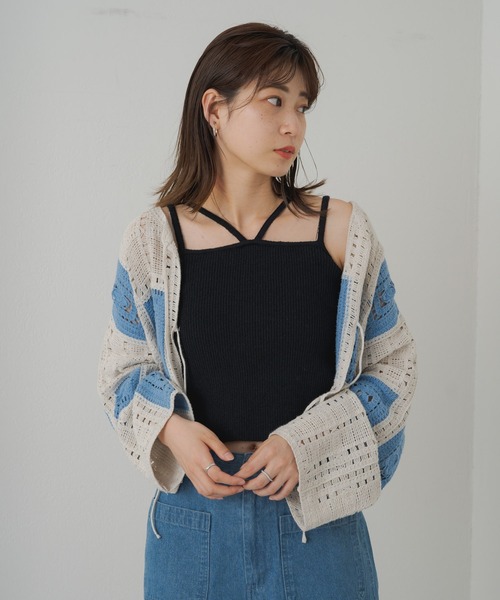 Kastane(カスタネ)の「【サイズ展開あり】カップ付ニットキャミ(キャミソール・レディース・ミント/ブラック/オレンジ/アイボリー・M/XS)」の8枚目の写真