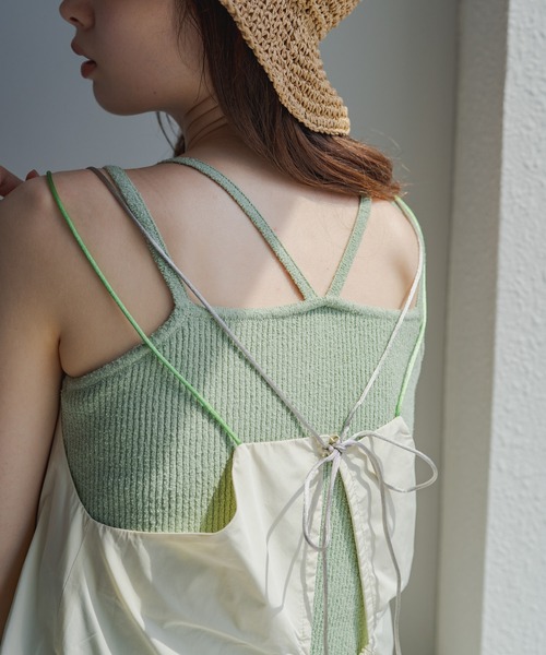 Kastane(カスタネ)の「【サイズ展開あり】カップ付ニットキャミ(キャミソール・レディース・ミント/ブラック/オレンジ/アイボリー・M/XS)」の19枚目の写真