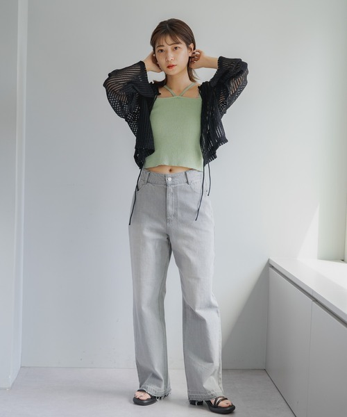 Kastane(カスタネ)の「【サイズ展開あり】カップ付ニットキャミ(キャミソール・レディース・ミント/ブラック/オレンジ/アイボリー・M/XS)」の14枚目の写真