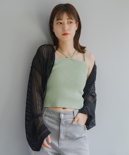 Kastane(カスタネ)の「【サイズ展開あり】カップ付ニットキャミ(キャミソール・レディース・ミント/ブラック/オレンジ/アイボリー・M/XS)」の13枚目の写真