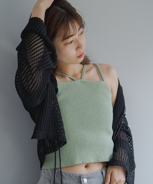 Kastane(カスタネ)の「【サイズ展開あり】カップ付ニットキャミ(キャミソール・レディース・ミント/ブラック/オレンジ/アイボリー・M/XS)」の10枚目の写真