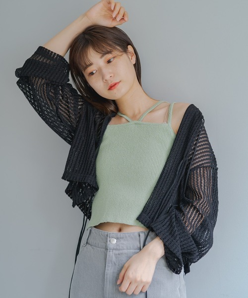 Kastane(カスタネ)の「【サイズ展開あり】カップ付ニットキャミ(キャミソール・レディース・ミント/ブラック/オレンジ/アイボリー・M/XS)」の11枚目の写真