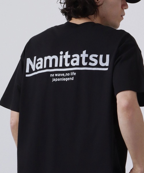 波達(NAMITATSU)(ナミタツ)の「波達(NAMITATSU) オーガニックコットン プリント Tシャツ(Tシャツ/カットソー・メンズ・スミクロ/ネイビー/オートミール・L/M/XL)」の2枚目の写真