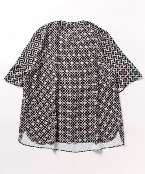 m.f.editorial（エムエフエディトリアル）の「m.f.エディトリアル レディース ボウタイ風 クルー半袖プルオーバーブラウス（シャツ/ブラウス・レディース・ブラック/ダークウッド/ホワイト・MEDIUM/LARGE）」の4枚目の写真