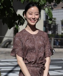 m.f.editorial | エムエフエディトリアルレディース/m.f.editorial:Women ボウタイ風 クルー半袖プルオーバーブラウス(シャツ/ブラウス)