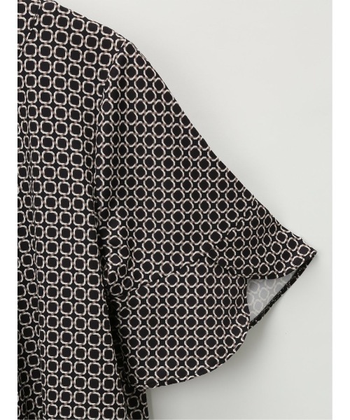 m.f.editorial（エムエフエディトリアル）の「m.f.エディトリアル レディース ボウタイ風 クルー半袖プルオーバーブラウス（シャツ/ブラウス・レディース・ブラック/ダークウッド/ホワイト・MEDIUM/LARGE）」の8枚目の写真