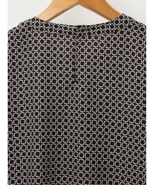 m.f.editorial（エムエフエディトリアル）の「m.f.エディトリアル レディース ボウタイ風 クルー半袖プルオーバーブラウス（シャツ/ブラウス・レディース・ブラック/ダークウッド/ホワイト・MEDIUM/LARGE）」の9枚目の写真