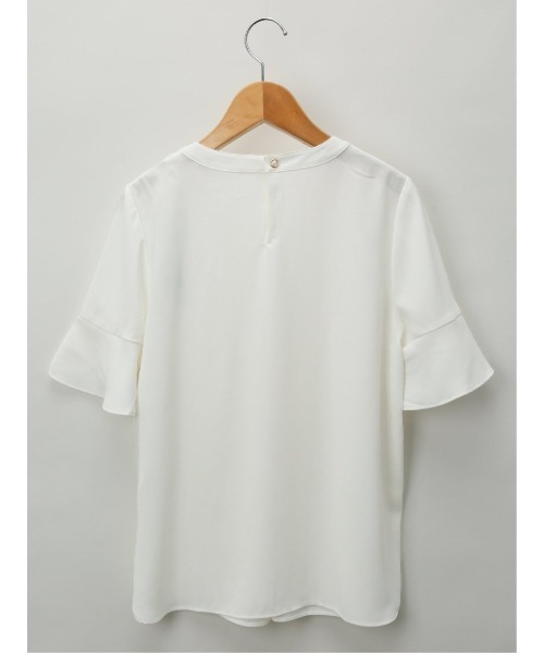 m.f.editorial（エムエフエディトリアル）の「m.f.エディトリアル レディース ボウタイ風 クルー半袖プルオーバーブラウス（シャツ/ブラウス・レディース・ブラック/ダークウッド/ホワイト・MEDIUM/LARGE）」の11枚目の写真