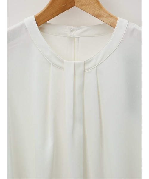 m.f.editorial（エムエフエディトリアル）の「m.f.エディトリアル レディース ボウタイ風 クルー半袖プルオーバーブラウス（シャツ/ブラウス・レディース・ブラック/ダークウッド/ホワイト・MEDIUM/LARGE）」の12枚目の写真