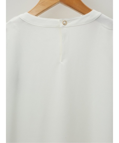 m.f.editorial（エムエフエディトリアル）の「m.f.エディトリアル レディース ボウタイ風 クルー半袖プルオーバーブラウス（シャツ/ブラウス・レディース・ブラック/ダークウッド/ホワイト・MEDIUM/LARGE）」の14枚目の写真