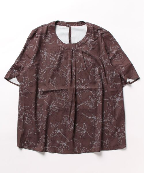 m.f.editorial（エムエフエディトリアル）の「m.f.エディトリアル レディース ボウタイ風 クルー半袖プルオーバーブラウス（シャツ/ブラウス・レディース・ブラック/ダークウッド/ホワイト・MEDIUM/LARGE）」の17枚目の写真