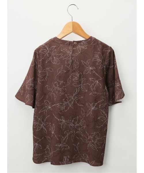 m.f.editorial（エムエフエディトリアル）の「m.f.エディトリアル レディース ボウタイ風 クルー半袖プルオーバーブラウス（シャツ/ブラウス・レディース・ブラック/ダークウッド/ホワイト・MEDIUM/LARGE）」の18枚目の写真